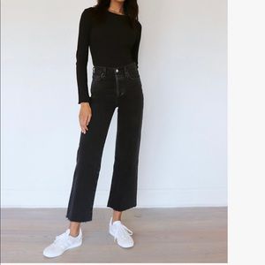 Denim Forum High Rise Wide Leg Farrah Pant